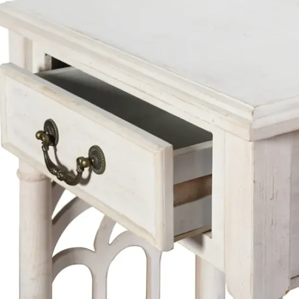 Accent & End Tables-Kirkland's Home 1-Drawer Cathedral Sides Accent Table White