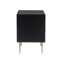 Nightstands-Kirkland's Home 2-Drawer Nightstand With Gold Hardware Black