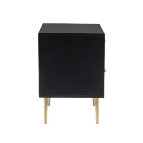 Nightstands-Kirkland's Home 2-Drawer Nightstand With Gold Hardware Black