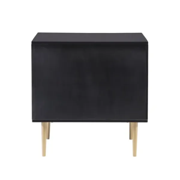 Nightstands-Kirkland's Home 2-Drawer Nightstand With Gold Hardware Black