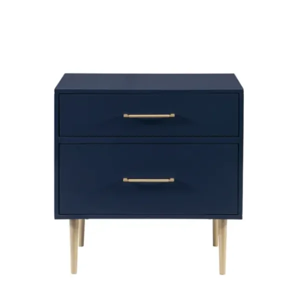 Nightstands-Kirkland's Home 2-Drawer Nightstand With Gold Hardware Blue
