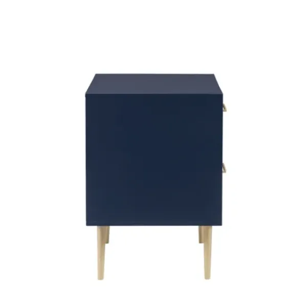 Nightstands-Kirkland's Home 2-Drawer Nightstand With Gold Hardware Blue