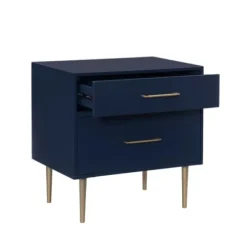 Nightstands-Kirkland's Home 2-Drawer Nightstand With Gold Hardware Blue