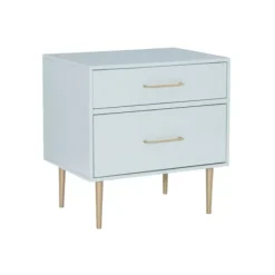 Nightstands-Kirkland's Home 2-Drawer Nightstand With Gold Hardware Gray