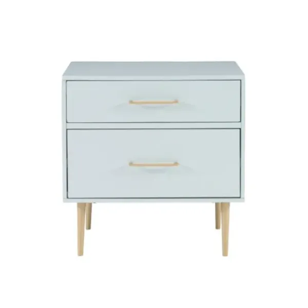 Nightstands-Kirkland's Home 2-Drawer Nightstand With Gold Hardware Gray