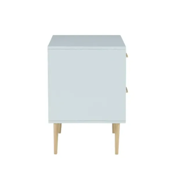 Nightstands-Kirkland's Home 2-Drawer Nightstand With Gold Hardware Gray
