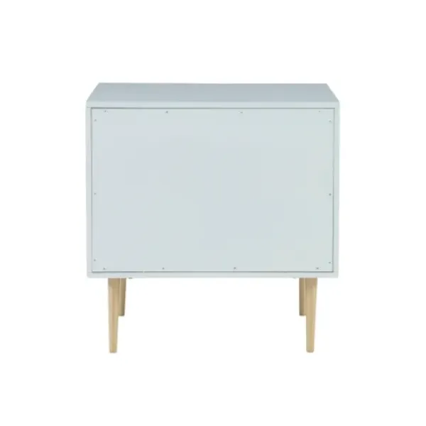 Nightstands-Kirkland's Home 2-Drawer Nightstand With Gold Hardware Gray