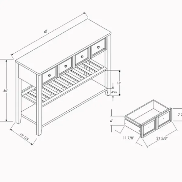 Console Tables-Kirkland's Home 2-Drawer Solid Wood Console Table White