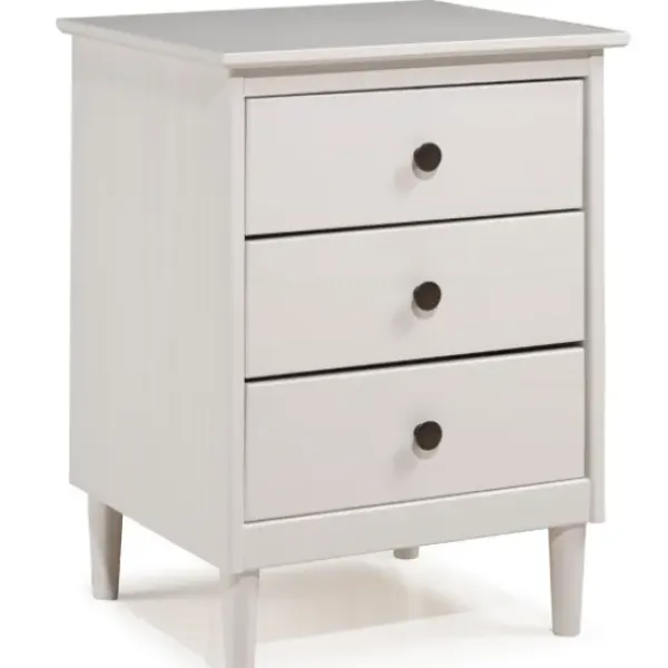 Nightstands-Kirkland's Home 3-Drawer Wood Nightstand White