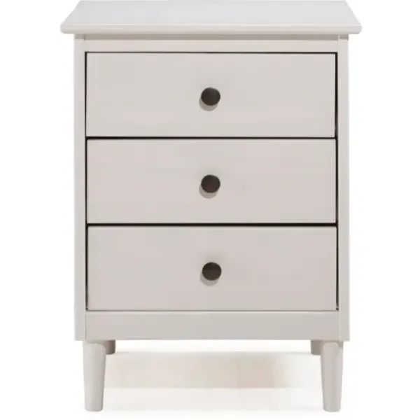 Nightstands-Kirkland's Home 3-Drawer Wood Nightstand White