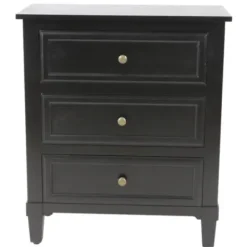 Accent & End Tables-Kirkland's Home 3-Drawer Wooden Accent Table Black