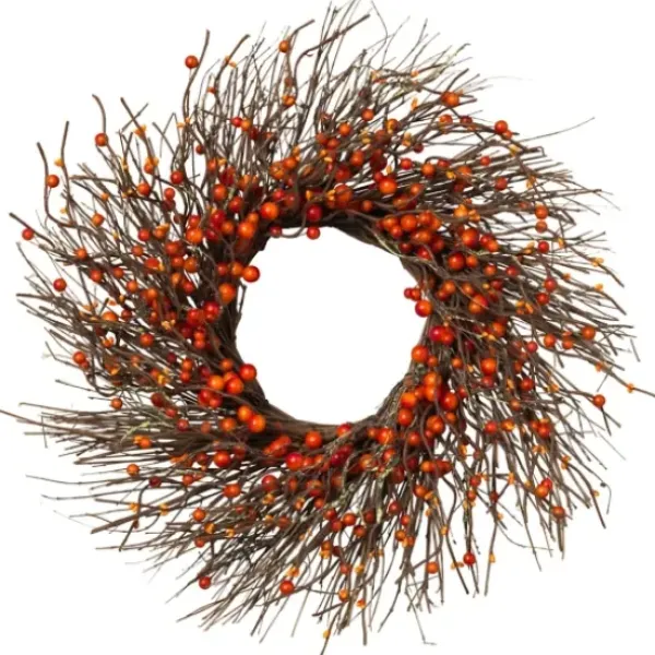 Wreaths-Kirkland's Home Dried Twig And Fall Berry Wreath Brown/Red