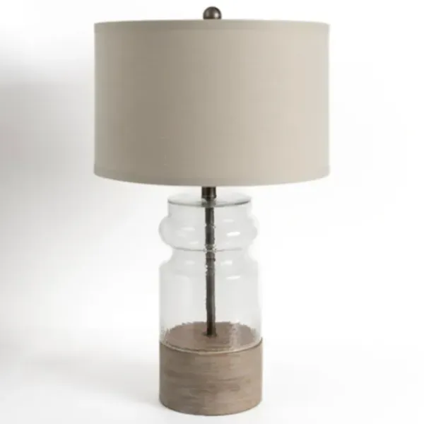 Table Lamps-Kirkland's Home Driftwood And Glass Table Lamp Tan