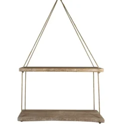 Shelves-Kirkland's Home Driftwood And Jute Rope Hanging Wall Shelf