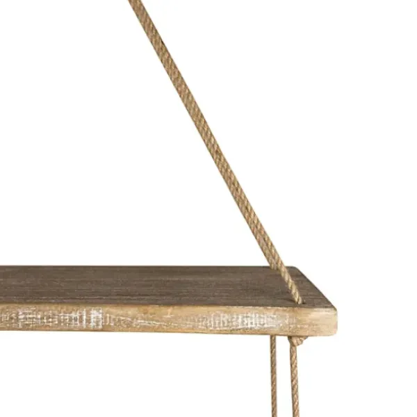 Shelves-Kirkland's Home Driftwood And Jute Rope Hanging Wall Shelf