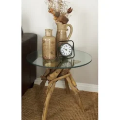 Accent & End Tables-Kirkland's Home Driftwood Branch Base Accent Table Brown