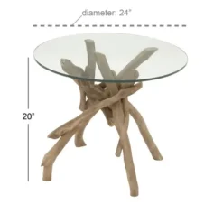 Accent & End Tables-Kirkland's Home Driftwood Branch Base Accent Table Brown