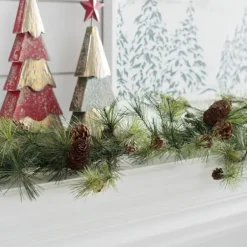 Arrangements & Greenery-Kirkland's Home Drooping Snowy Ming Pine Christmas Garland Green