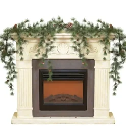 Arrangements & Greenery-Kirkland's Home Drooping Snowy Ming Pine Christmas Garland Green