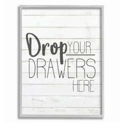 Wall Quotes & Signs-Kirkland's Home Drop Your Drawers Here Framed Wall Plaque White