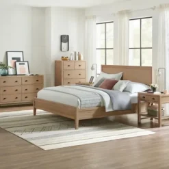 Beds & Headboards-Kirkland's Home Duke Double Driftwood Pine 5-Pc. King Bedroom Set Tan