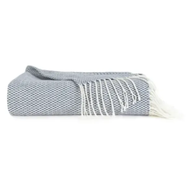 Blankets & Throws-Kirkland's Home Dusk Herringbone Throw With Fringe Blue