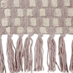 Blankets & Throws-Kirkland's Home Dusty Lilac Urban Check Throw Purple/Ivory