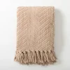 Blankets & Throws-Kirkland's Home Dusty Rose Chevron Chenille Knit Throw Pink