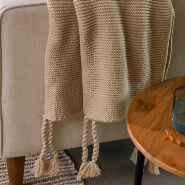Blankets & Throws-Kirkland's Home Dusty Rose Chevron Chenille Knit Throw Pink