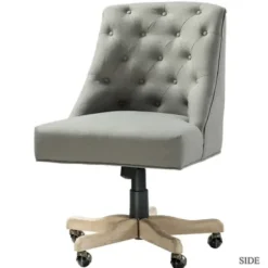 Office Furniture-Kirkland's Home Dylan Upholstered Office Chair Gray