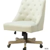 Office Furniture-Kirkland's Home Dylan Upholstered Office Chair Ivory