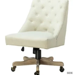 Office Furniture-Kirkland's Home Dylan Upholstered Office Chair Ivory