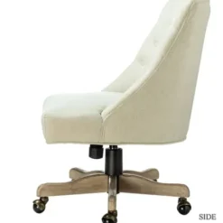 Office Furniture-Kirkland's Home Dylan Upholstered Office Chair Ivory