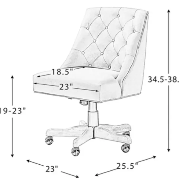 Office Furniture-Kirkland's Home Dylan Upholstered Office Chair Ivory