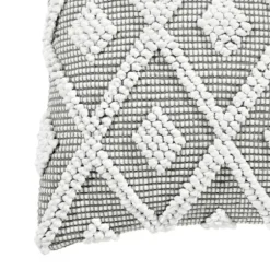 Pillows-Kirkland's Home Earl Gray Diamond Knot Tufted Throw Pillow Gray/White