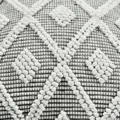 Pillows-Kirkland's Home Earl Gray Diamond Knot Tufted Throw Pillow Gray/White