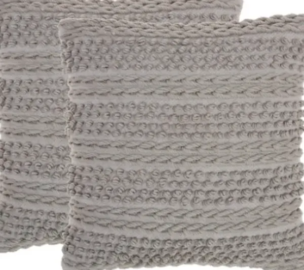 Pillows-Kirkland's Home Earl Woven Stripes Throw Pillows, Set Of 2 Gray