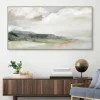 Framed Art-Kirkland's Home Earth And Clouds Abstract Framed Wall Art White/Green/Orange