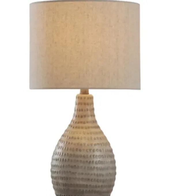 Table Lamps-Kirkland's Home Earth Tone Oak Table Lamp Gray
