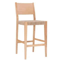 Bar Stools & Counter Height Stools-Kirkland's Home Earthy Basketweave Rubberwood Bar Stools, Set Of 2 Tan