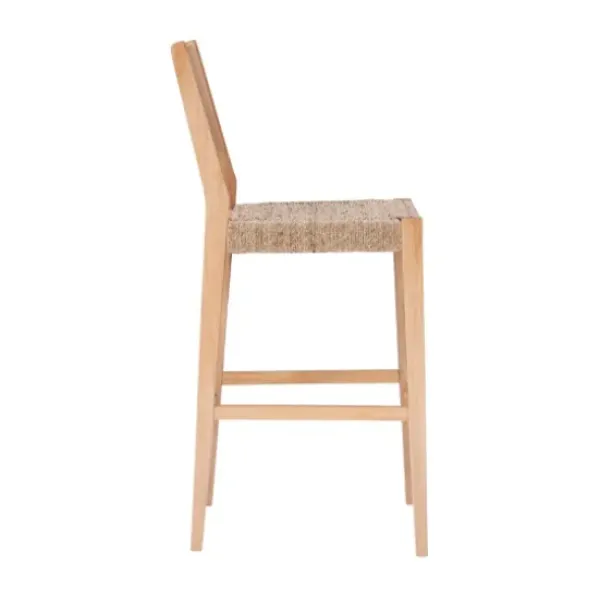 Bar Stools & Counter Height Stools-Kirkland's Home Earthy Basketweave Rubberwood Bar Stools, Set Of 2 Tan
