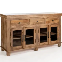 Cabinets & Sideboards-Kirkland's Home Easton Mango Wood 4-Door Cabinet
