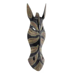 Wall Plaques-Kirkland's Home Ebony Dot Art Zebra Mask Wall Sculpture Black