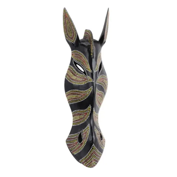 Wall Plaques-Kirkland's Home Ebony Dot Art Zebra Mask Wall Sculpture Black