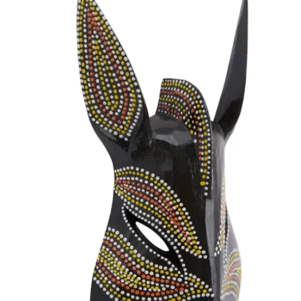 Wall Plaques-Kirkland's Home Ebony Dot Art Zebra Mask Wall Sculpture Black