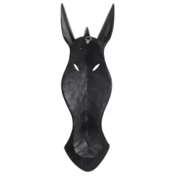 Wall Plaques-Kirkland's Home Ebony Dot Art Zebra Mask Wall Sculpture Black