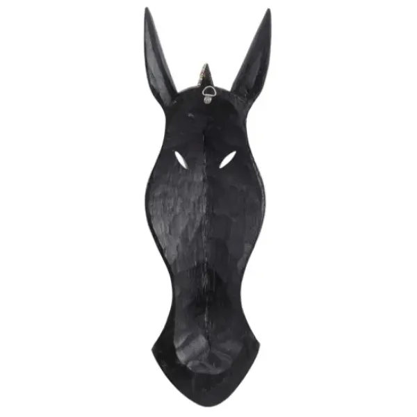 Wall Plaques-Kirkland's Home Ebony Dot Art Zebra Mask Wall Sculpture Black