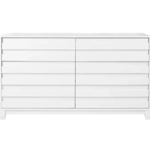 Dressers & Chests-Kirkland's Home Eco Pine Wood Channeled Drawer Dresser White