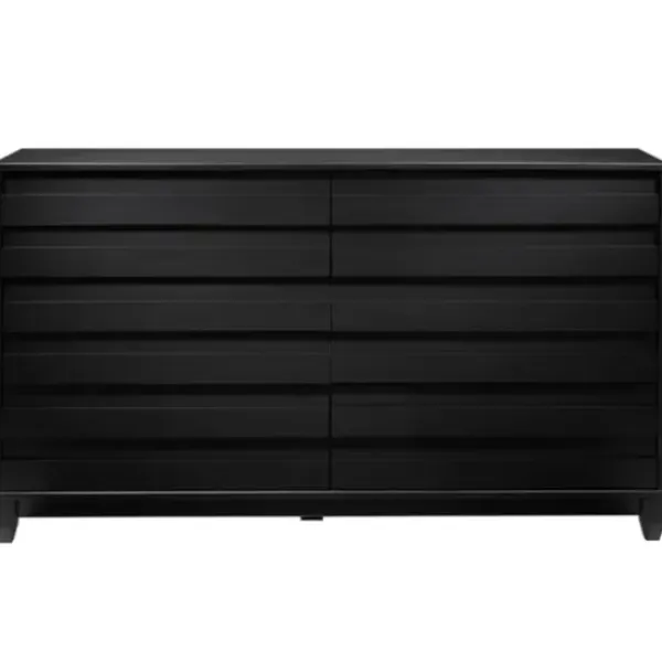 Dressers & Chests-Kirkland's Home Eco Pine Wood Channeled Drawer Dresser Black