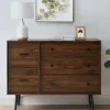Dressers & Chests-Kirkland's Home Eden Dark Walnut Tapered Legs Dresser Brown